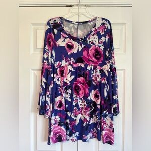 Amelia James Vibrant Floral Long Shirt